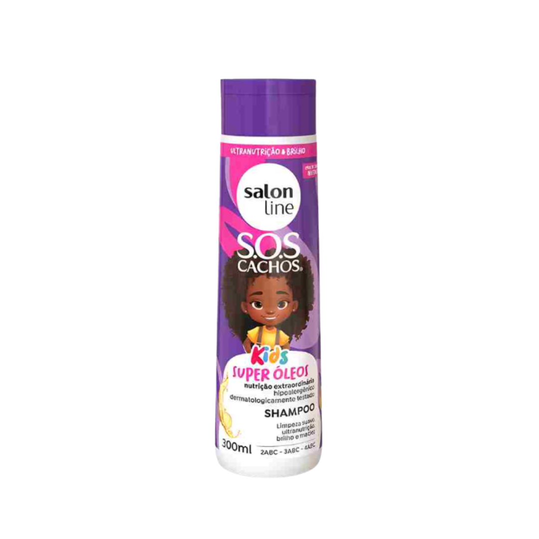 2 Shampoo Salon Line S.O.S CACHOS super oleos 300ml kids - Imagen 1