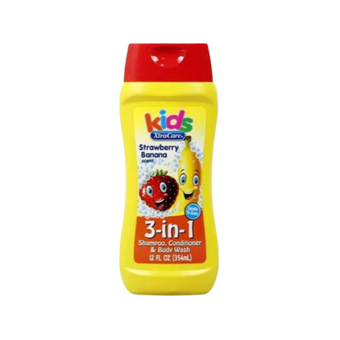 4 Shampoo Xtracare 3 en 1 Strawberry 354ml - Imagen 1