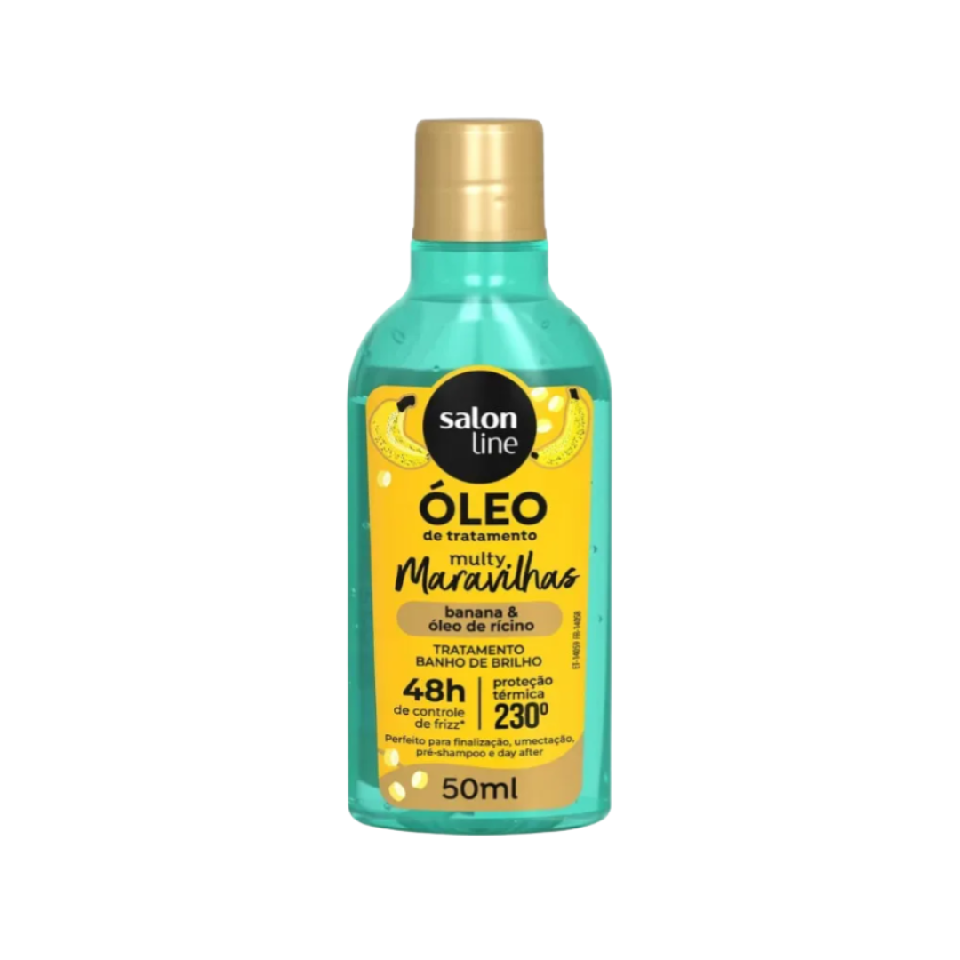 4 Óleo maravilhas banana & ricino Salon Line 50ml - Imagen 1