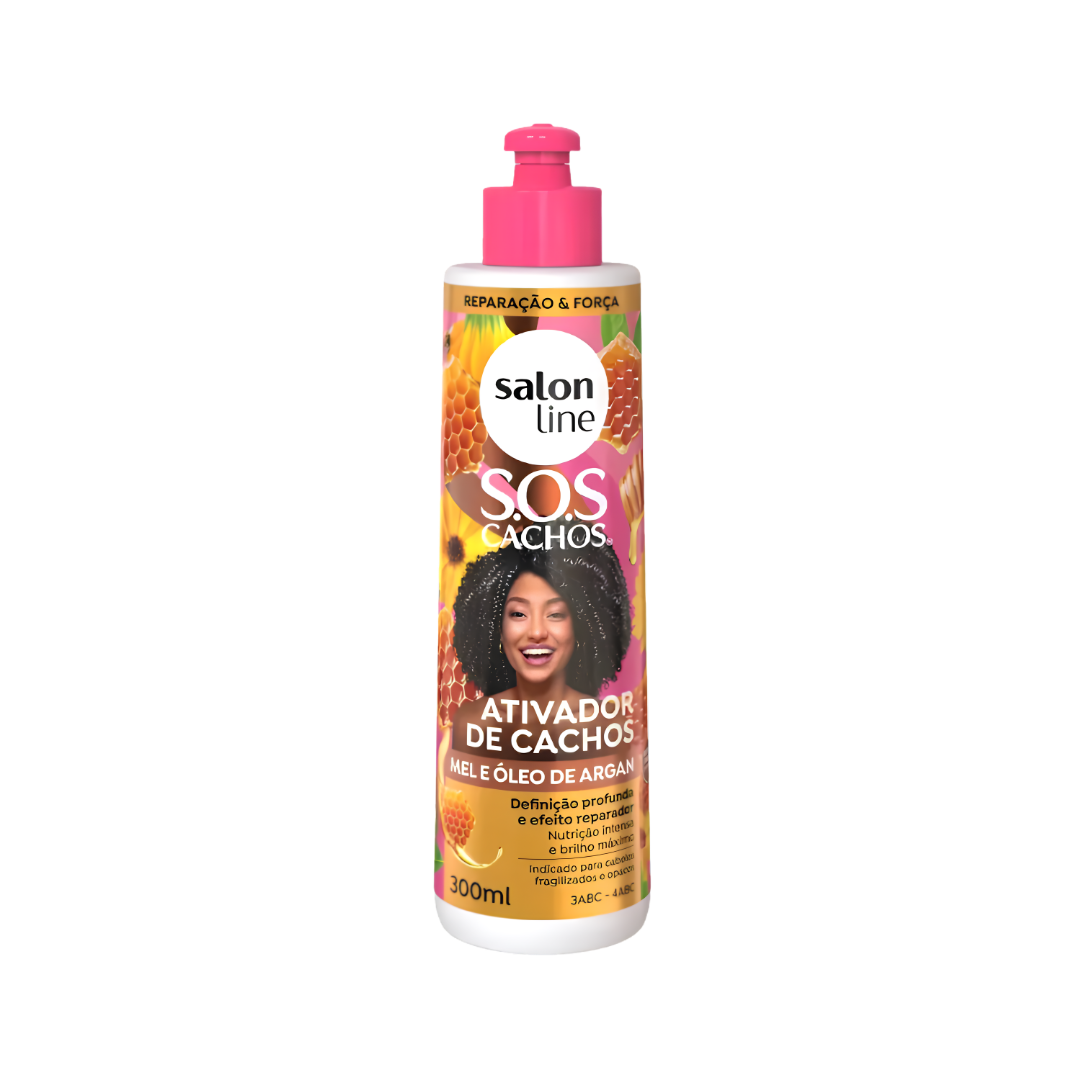 4 Activador de Cachos Salon Line S.O.S CACHOS Mel e Óleo de Argan 300ml - Imagen 1