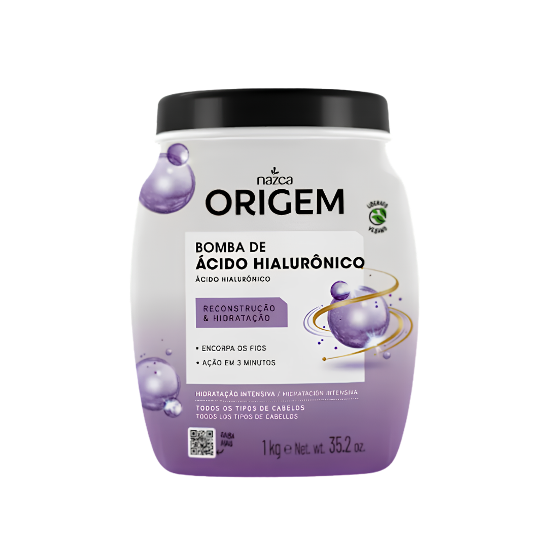 1 Tratamiento Capilar Nazca Origem Bomba de Ácido Hialurónico 1kg - Imagen 1