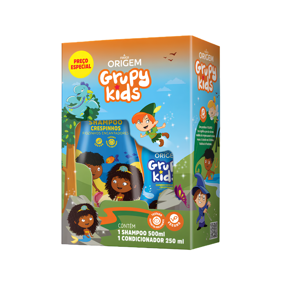 1 Set Capilar Nazca Origem Grupy Kids Fiozinhos Encantadores 500ml+250ml - Imagen 1