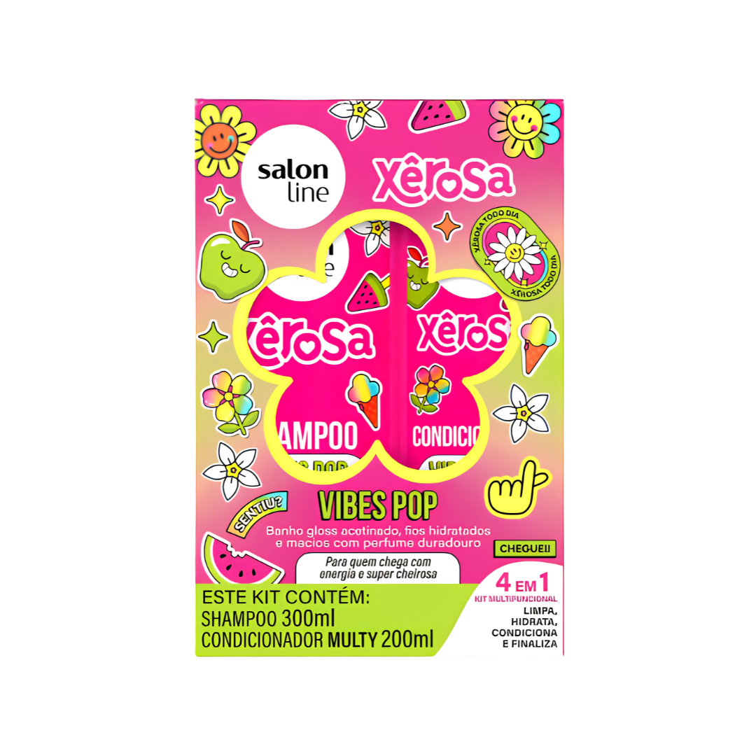 13 Set Capilar Salon Line Xerosa Vibes Pop 300ml+200ml - Imagen 1
