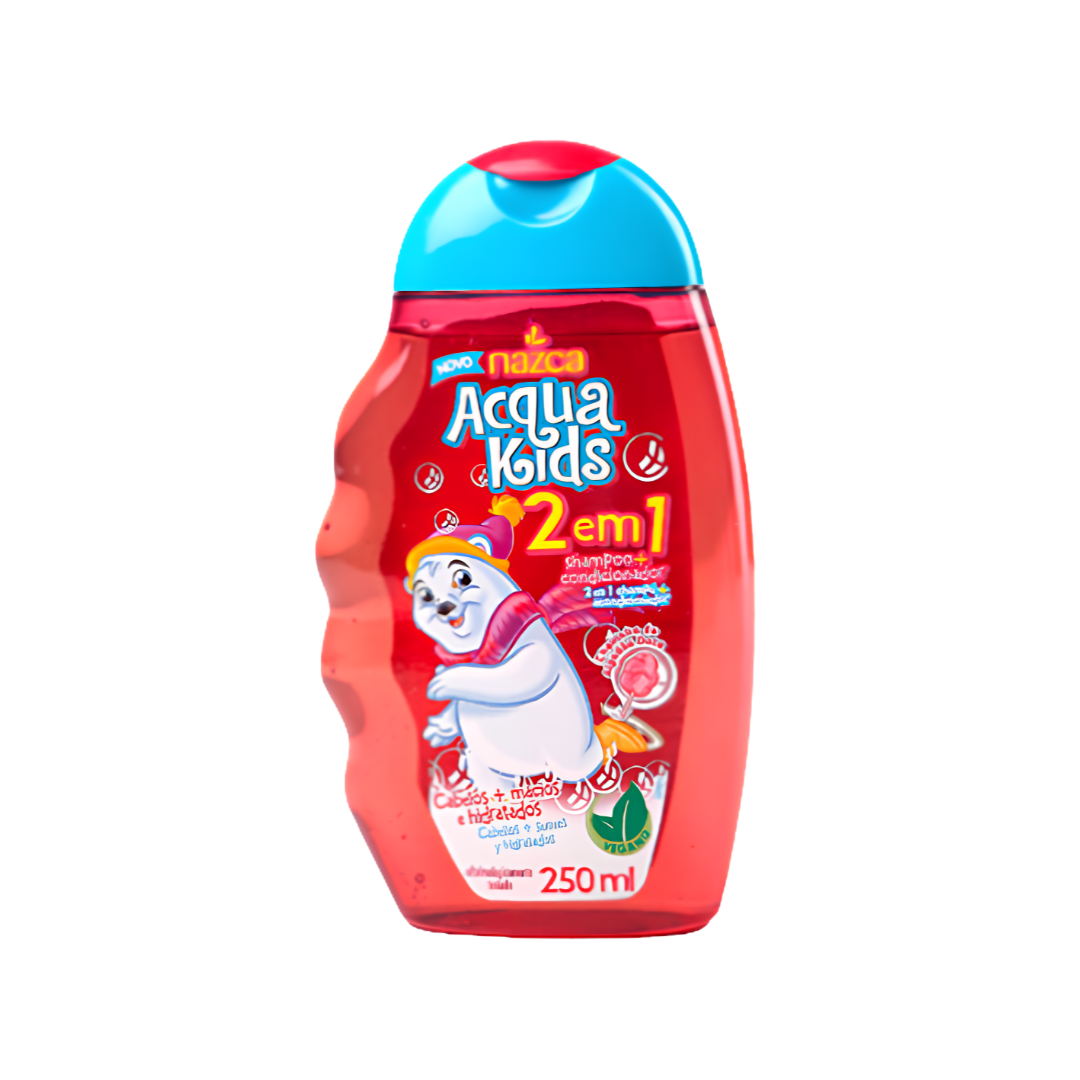 2 Shampoo 2 en 1 Nazca Acqua Kids Algodao Doce 250ml - Imagen 1